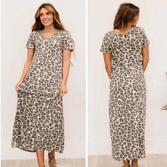 Dresses & Skirts - Leopard Print Maxi Dress (Plus Sizes) Full Size Run Avail